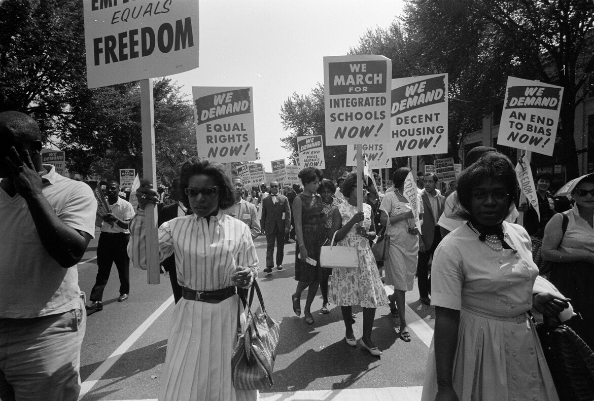 Civil rights march on Washington, D.C. by Warren K. Leffler, 1963, Year, Prints & Photographs Division, Library of Congress, LC-DIG-ppmsca-03128.
